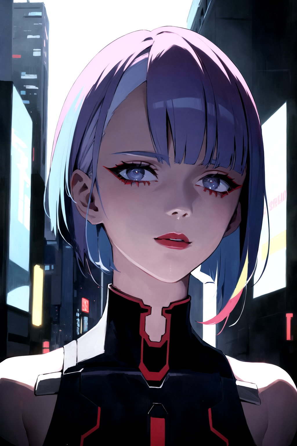 31074360-2395446907-masterpiece, best quality, lucy _(cyberpunk_), _lora_lucy_offset_1_, bob cut, short hair, asymmetrical hair, multicolored hair,.png